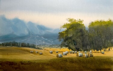 Peinture intitulée "Harvest time" par Svetlana Kostina, Œuvre d'art originale, Aquarelle