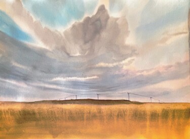 "Pergama skys, Cyprus" başlıklı Tablo Svetlana Kostina tarafından, Orijinal sanat, Suluboya