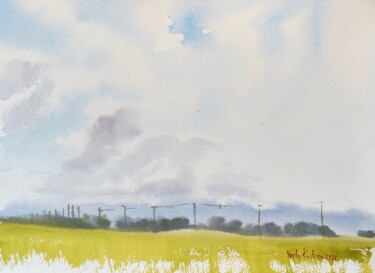 Pintura titulada "Cyprus fields, plei…" por Svetlana Kostina, Obra de arte original, Acuarela