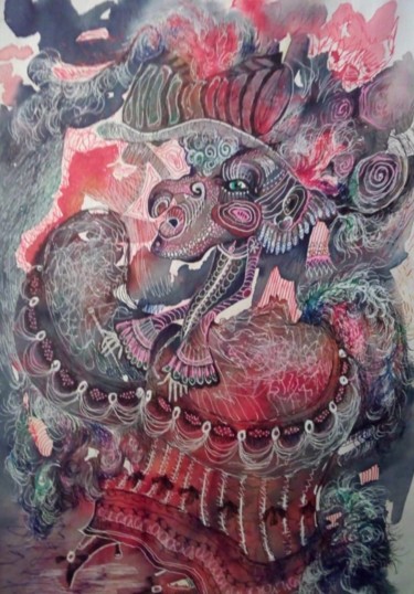 Рисунок под названием "Фрейлина" - Светлана Ковкова, Подлинное произведение искусства, Шариковая ручка