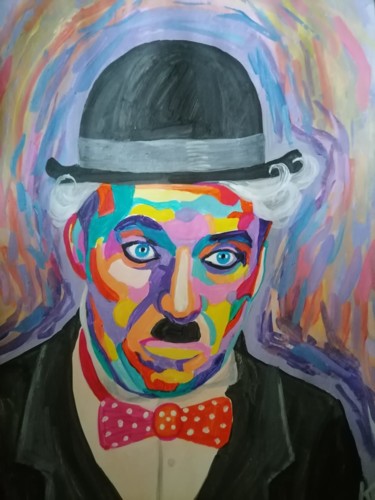 Картина под названием "Charlie Chaplin" - Светлана Ковкова, Подлинное произведение искусства, Акрил