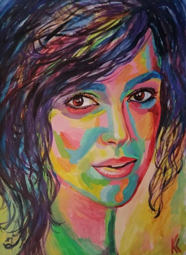 Картина под названием "Keira Knightley" - Светлана Ковкова, Подлинное произведение искусства, Акрил