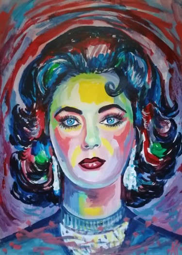 Картина под названием "Elizabeth Taylor" - Светлана Ковкова, Подлинное произведение искусства, Акрил