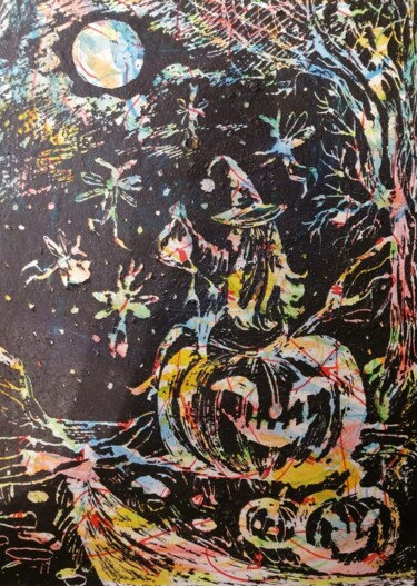 Картина под названием "Halloween" - Светлана Ковкова, Подлинное произведение искусства, Воск