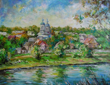 Malarstwo zatytułowany „Никольская церковь.…” autorstwa Svetlana Kruglov, Oryginalna praca, Olej