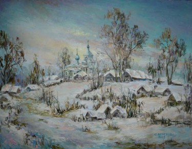 Painting titled "Зимушка" by Svetlana Kruglov, Original Artwork, Oil