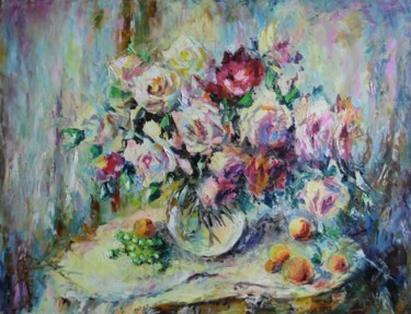 Картина под названием "Нежные розы" - Svetlana Kruglov, Подлинное произведение искусства