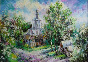 Peinture intitulée "Ильинская церковь.…" par Svetlana Kruglov, Œuvre d'art originale