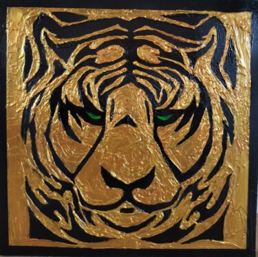 Peinture intitulée "tiger" par Svetlana Kunegina, Œuvre d'art originale, Acrylique