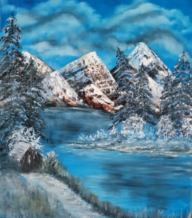 Pintura intitulada "80x60 Mountains" por Svetlana Kunegina, Obras de arte originais, Óleo