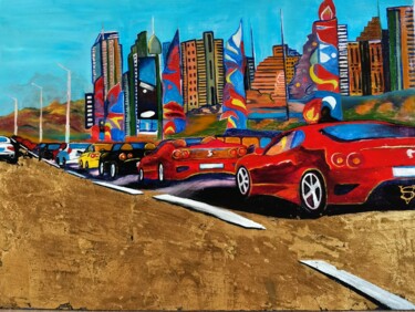 Painting titled "Dubai. The road to…" by Svetlana Kunegina, Original Artwork, Oil