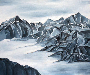 Картина под названием "Cold mountains Pain…" - Svetlana Lebedeva, Подлинное произведение искусства, Масло