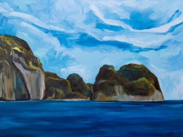 Schilderij getiteld "Islands" door Svetlana Lebedeva, Origineel Kunstwerk, Olie