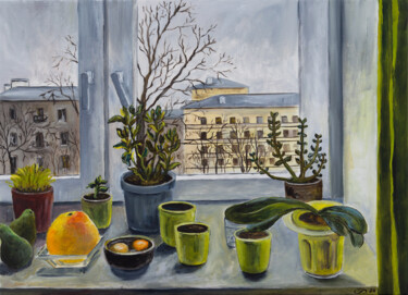 Painting titled "Spring 2020" by Svetlana Lebedeva, Original Artwork, Oil