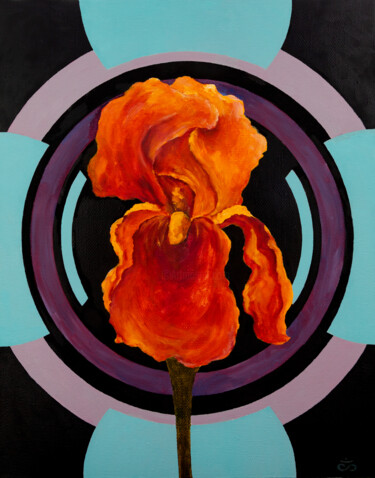 绘画 标题为“Iris and emptiness” 由Svetlana Lebedeva, 原创艺术品, 油 安装在木质担架架上