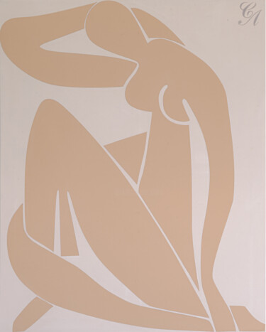 Painting titled "Matisse" by Svetlana Loskurinskaia, Original Artwork, Leather Mounted on Wood Stretcher frame