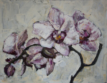 Картина под названием "orchid flowers" - Svetlana Lukina, Подлинное произведение искусства, Акрил