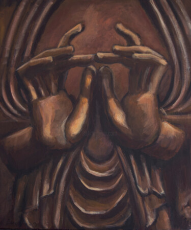 Painting titled "buddha hands" by Svetlana Lukina, Original Artwork, Acrylic