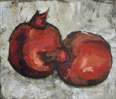 Painting titled "pomegranate" by Svetlana Lukina, Original Artwork, Acrylic