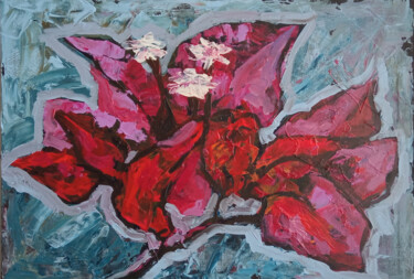 Painting titled "bougainvillea flowe…" by Svetlana Lukina, Original Artwork, Acrylic