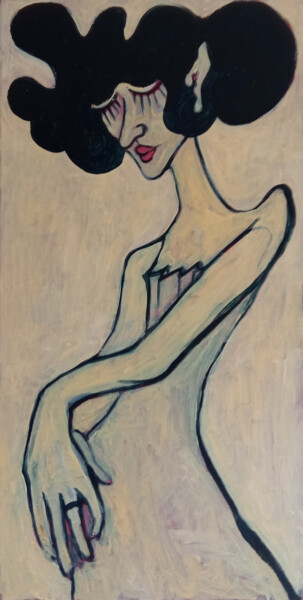 Картина под названием "Lady" - Svetlana Lukina, Подлинное произведение искусства, Акрил