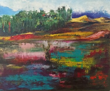 Pintura titulada "Paysage d'Ecosse" por Svetlana Maksimenko, Obra de arte original, Oleo Montado en Bastidor de camilla de m…