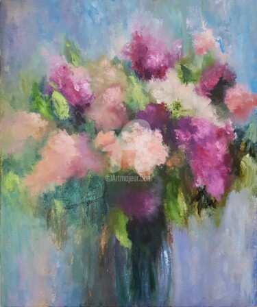Картина под названием "Flowers II" - Svetlana Grishkovec-Kiisky, Подлинное произведение искусства, Масло Установлен на Дерев…