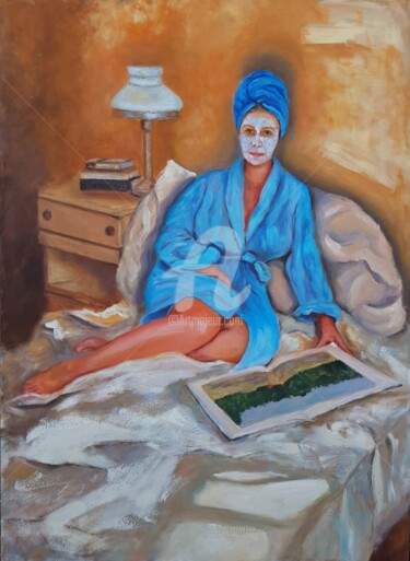 Peinture intitulée "Sunday morning" par Svetlana Grishkovec-Kiisky, Œuvre d'art originale, Huile Monté sur Châssis en bois