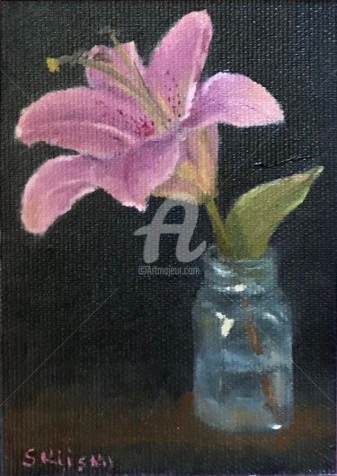 Pintura titulada "Lily" por Svetlana Grishkovec-Kiisky, Obra de arte original, Oleo Montado en Cartulina