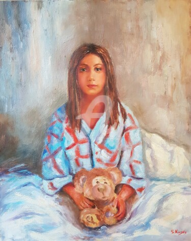 Painting titled "Morning" by Svetlana Grishkovec-Kiisky, Original Artwork, Oil Mounted on Wood Stretcher frame
