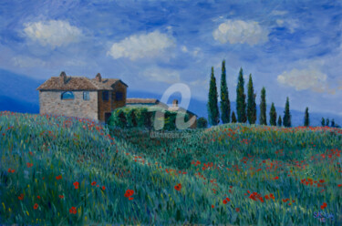 Ζωγραφική με τίτλο "Summer in Toscana" από Svetlana Grishkovec-Kiisky, Αυθεντικά έργα τέχνης, Λάδι