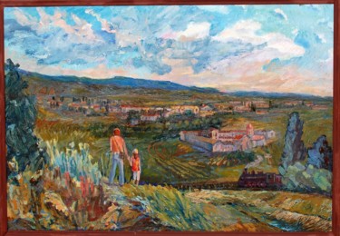 Painting titled "My provincial town." by Svetlana Prokosheva, Original Artwork, Oil