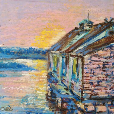 Painting titled "Northeast Harbor" by Svetlana Pyzurenko, Original Artwork, Pastel