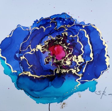 Painting titled "Abstract flower" by Svetlana Ranta, Original Artwork, Ink