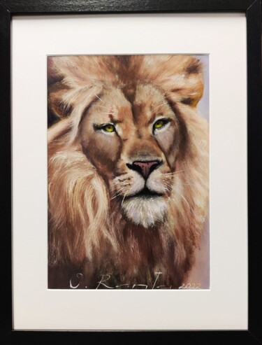 Painting titled "Lion" by Svetlana Ranta, Original Artwork, Oil