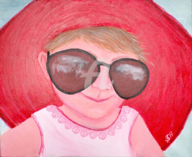 Картина под названием "Pink Selfie" - Svetlana Samovarova (SA.LANA), Подлинное произведение искусства, Акрил