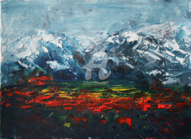 Pittura intitolato "mountains" da Svetlana Samovarova (SA.LANA), Opera d'arte originale, Olio