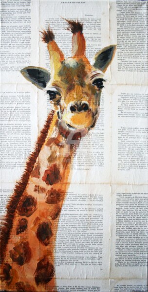 Schilderij getiteld "Giraffe 01" door Svetlana Samovarova (SA.LANA), Origineel Kunstwerk, Acryl