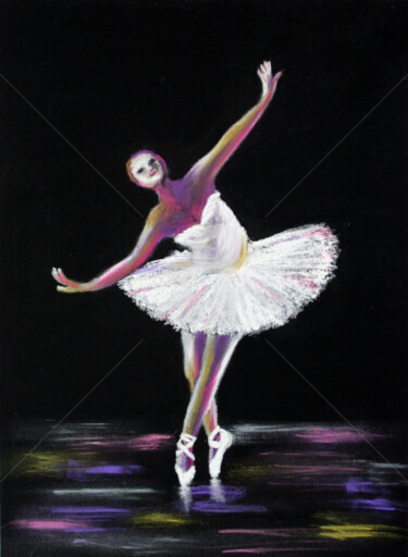 Dibujo titulada "Ballerina" por Svetlana Samovarova (SA.LANA), Obra de arte original, Pastel