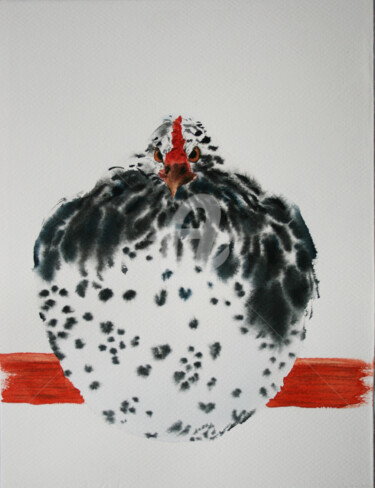 Pintura intitulada "Non Bird III" por Svetlana Samovarova (SA.LANA), Obras de arte originais, Aquarela