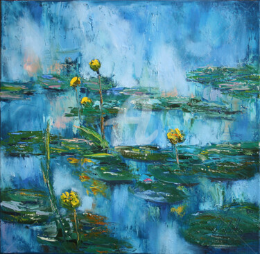 Painting titled "water lilies" by Svetlana Samovarova (SA.LANA), Original Artwork, Oil