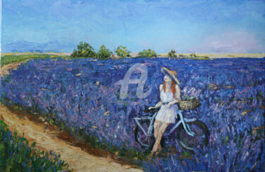 Malerei mit dem Titel "Lavender... Provenc…" von Svetlana Samovarova (SA.LANA), Original-Kunstwerk, Öl