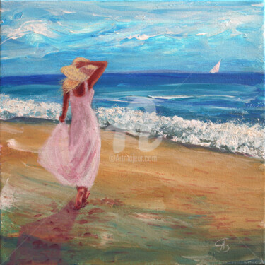 Картина под названием "ON THE BEACH" - Svetlana Samovarova (SA.LANA), Подлинное произведение искусства, Акрил