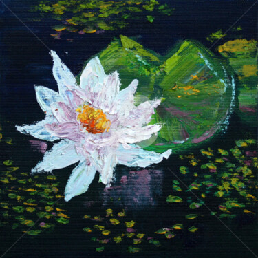 Pittura intitolato "WATER LILY II" da Svetlana Samovarova (SA.LANA), Opera d'arte originale, Olio