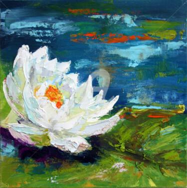 Painting titled "WATER LILY III" by Svetlana Samovarova (SA.LANA), Original Artwork, Oil