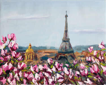 Painting titled "PARIS ... SPRING ..." by Svetlana Samovarova (SA.LANA), Original Artwork, Oil