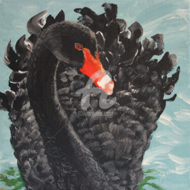 Pintura titulada "BLACK SWAN" por Svetlana Samovarova (SA.LANA), Obra de arte original, Acrílico