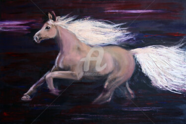 Malarstwo zatytułowany „Horse” autorstwa Svetlana Samovarova (SA.LANA), Oryginalna praca, Olej