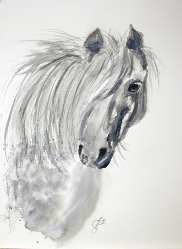 Peinture intitulée "HORSE III / WELSH P…" par Svetlana Samovarova (SA.LANA), Œuvre d'art originale, Aquarelle