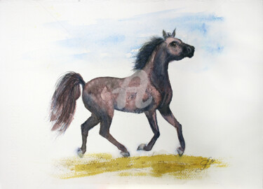 Pintura titulada "HORSE II'" por Svetlana Samovarova (SA.LANA), Obra de arte original, Acuarela